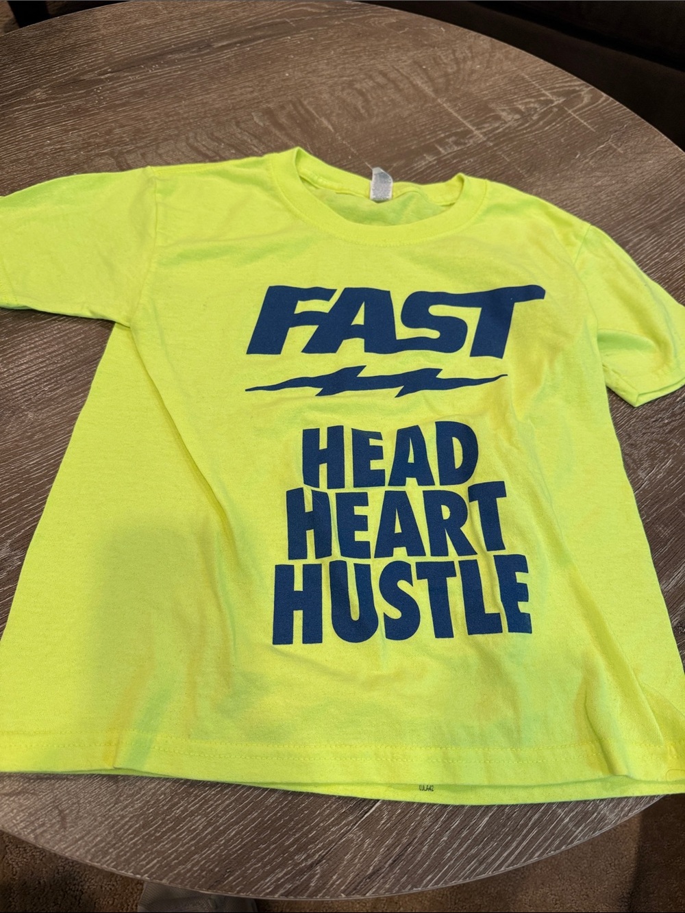 Jerzees Neon Yellow 'FAST Head Heart Hustle' Short Sleeve Tee